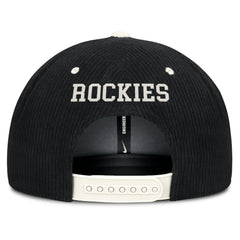Colorado Rockies Pro Corduroy Structured Snapback Hat Black | Nike