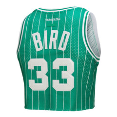 Larry Bird Boston Celtics x DANNIJO Women's Fashion Cropped Basketball Jersey - Kelly Green