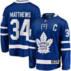 Auston Matthews Toronto Maple Leafs Fanatics Captain Patch Home Breakaway Player Jersey Blue