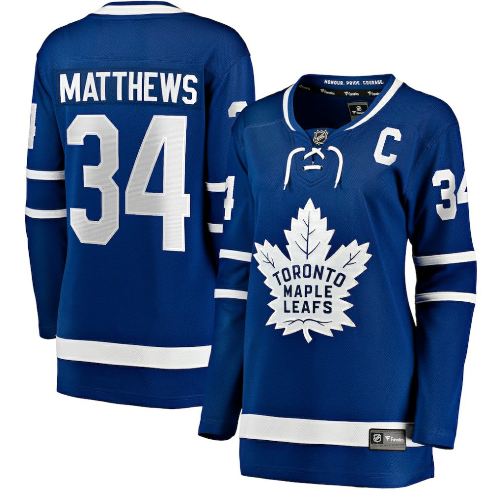 Auston Matthews Toronto Maple Leafs Fanatics Women's Captain Patch Home Breakaway Player Jersey Blue
