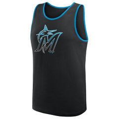 Miami Marlins Logo Athletic Unmatched Success Tank Top Black