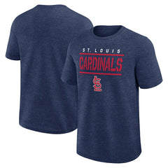 St. Louis Cardinals Logo Athletic Top Notch T-Shirt Heather Navy