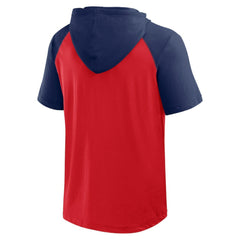 St. Louis Cardinals Logo Athletic Prime Raglan Short Sleeve Hoodie T-Shirt Red