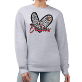 Ottawa Senators G-III 4Her by Carl Banks Women's Animal Print Heart Fleece Pullover Sweatshirt Heather Gray