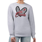New Jersey Devils G-III 4Her by Carl Banks Women's Animal Print Heart Fleece Pullover Sweatshirt Heather Gray