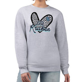 Seattle Kraken G-III 4Her by Carl Banks Women's Animal Print Heart Fleece Pullover Sweatshirt Heather Gray