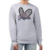 Colorado Avalanche G-III 4Her by Carl Banks Women's Animal Print Heart Fleece Pullover Sweatshirt Heather Gray