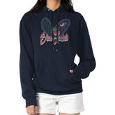 Columbus Blue Jackets G-III 4Her by Carl Banks Women's Animal Print Heart Fleece Pullover Hoodie Navy