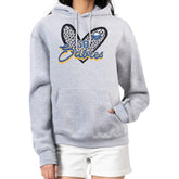 Buffalo Sabres G-III 4Her by Carl Banks Women's Animal Print Heart Fleece Pullover Hoodie Heather Gray