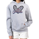 Colorado Avalanche G-III 4Her by Carl Banks Women's Animal Print Heart Fleece Pullover Hoodie Heather Gray