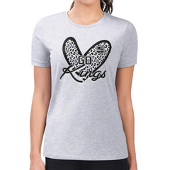 Los Angeles Kings G-III 4Her by Carl Banks Women's Super-Slim Fit Lightweight Animal Print Heart T-Shirt Heather Gray