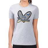 Buffalo Sabres G-III 4Her by Carl Banks Women's Super-Slim Fit Lightweight Animal Print Heart T-Shirt Heather Gray