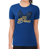 St. Louis Blues G-III 4Her by Carl Banks Women's Super-Slim Fit Lightweight Animal Print Heart T-Shirt Blue