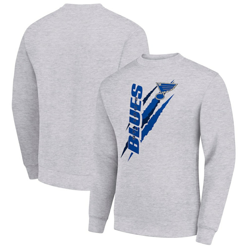 St. Louis Blues Starter Color Scratch Pullover Sweatshirt Heather Gray