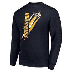 Nashville Predators Starter Color Scratch Pullover Sweatshirt Navy