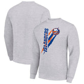 New York Islanders Starter Color Scratch Pullover Sweatshirt Heather Gray