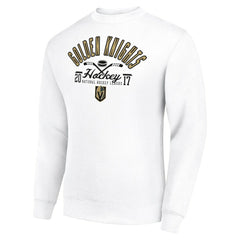 Vegas Golden Knights Starter Stick And Puck Logo Fleece Pullover Sweatshirt White