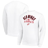 Detroit Red Wings Starter Stick And Puck Logo Fleece Pullover Sweatshirt White