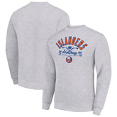 New York Islanders Starter Stick And Puck Logo Fleece Pullover Sweatshirt Heather Gray