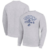 Tampa Bay Lightning Starter Stick And Puck Logo Fleece Pullover Sweatshirt Heather Gray