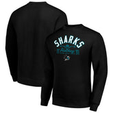 San Jose Sharks Starter Stick And Puck Logo Fleece Pullover Sweatshirt Black