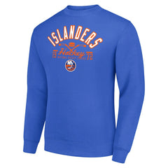 New York Islanders Starter Stick And Puck Logo Fleece Pullover Sweatshirt Royal