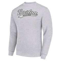 Boston Bruins Starter Tailsweep City Pullover Sweatshirt Heather Gray