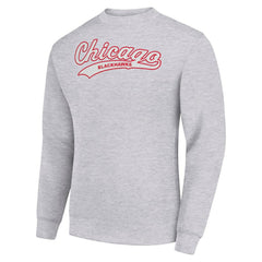 Chicago Blackhawks Starter Tailsweep City Pullover Sweatshirt Heather Gray