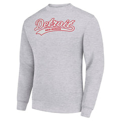 Detroit Red Wings Starter Tailsweep City Pullover Sweatshirt Heather Gray