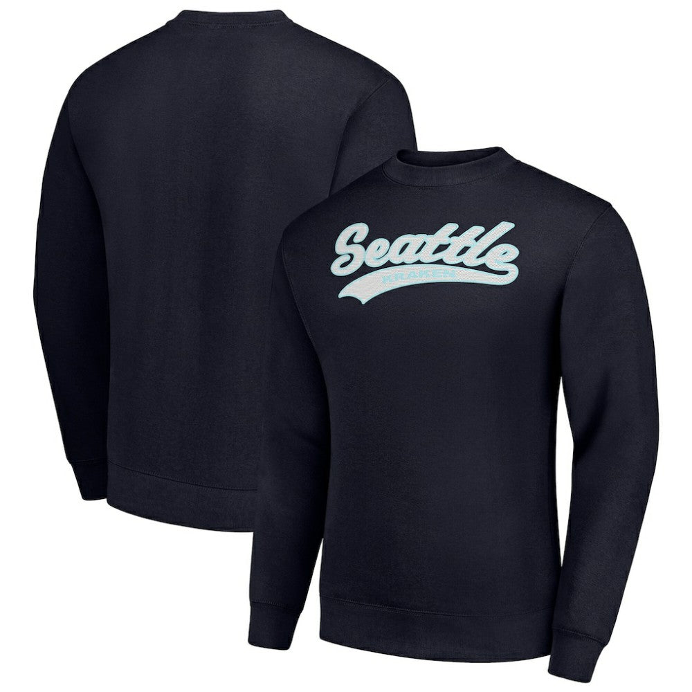 Seattle Kraken Starter Tailsweep City Pullover Sweatshirt Navy