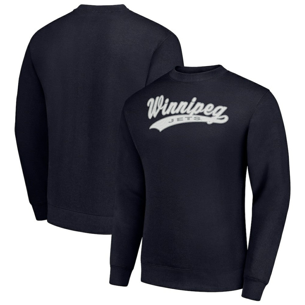 Winnipeg Jets Starter Tailsweep City Pullover Sweatshirt Navy