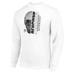 Pittsburgh Penguins Starter Half Helmet Team Logo Pullover Sweatshirt White