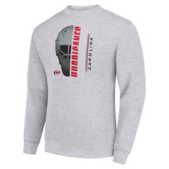 Carolina Hurricanes Starter Half Helmet Team Logo Pullover Sweatshirt Heather Gray