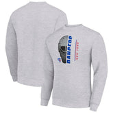 New York Rangers Starter Half Helmet Team Logo Pullover Sweatshirt Heather Gray