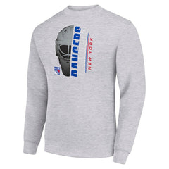 New York Rangers Starter Half Helmet Team Logo Pullover Sweatshirt Heather Gray