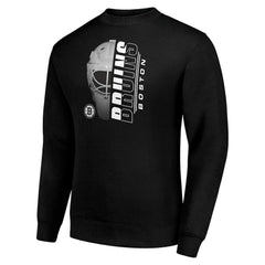 Boston Bruins Starter Half Helmet Team Logo Pullover Sweatshirt Black