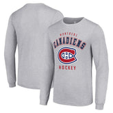Montreal Canadiens Starter Logo Long Sleeve T-Shirt Heather Gray