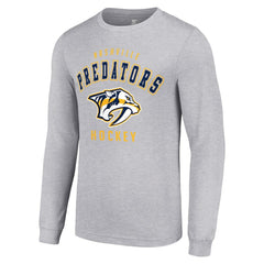 Nashville Predators Starter Logo Long Sleeve T-Shirt Heather Gray