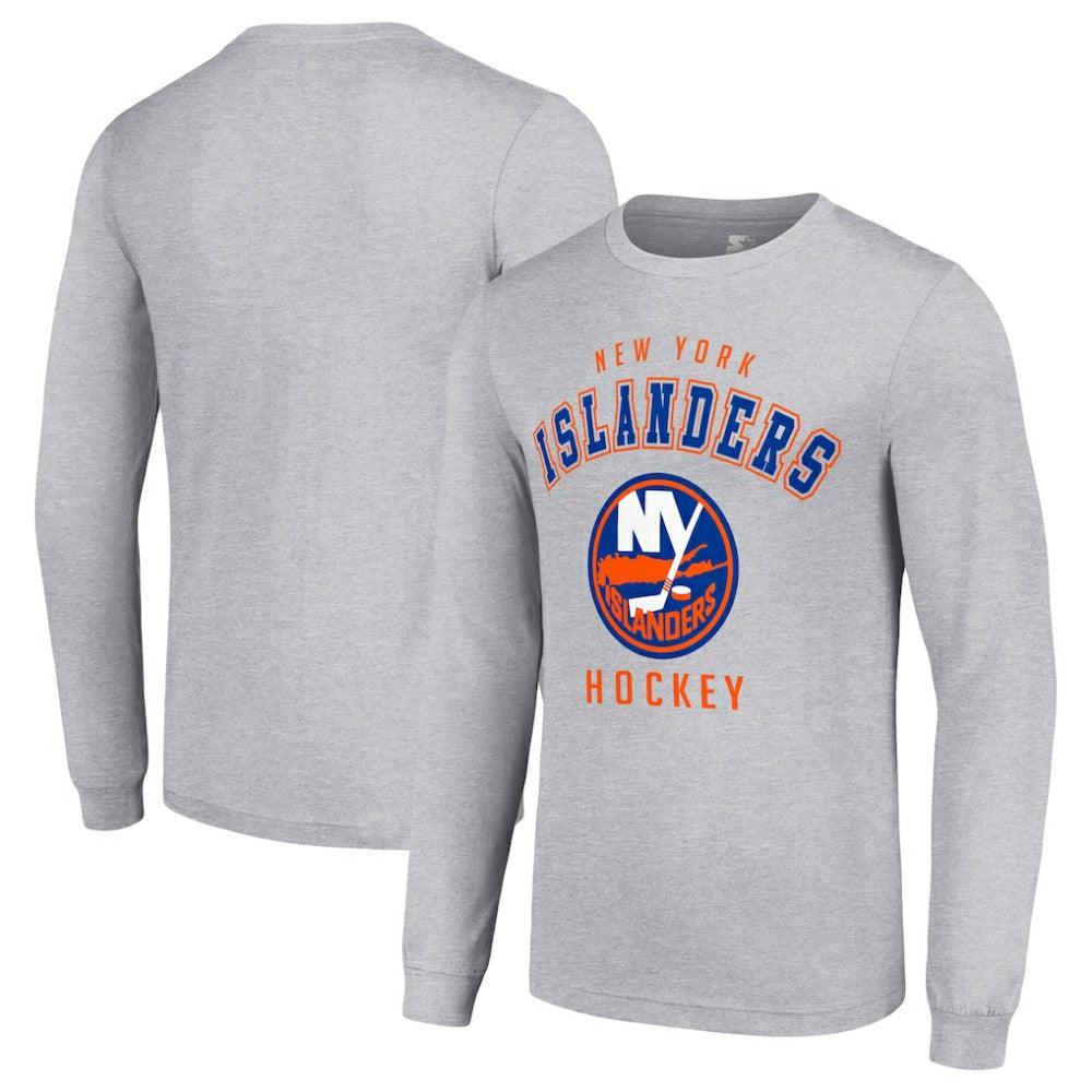 New York Islanders Starter Logo Long Sleeve T-Shirt Heather Gray