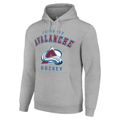 Colorado Avalanche Starter Logo Pullover Hoodie Heather Gray