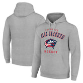 Columbus Blue Jackets Starter Logo Pullover Hoodie Heather Gray