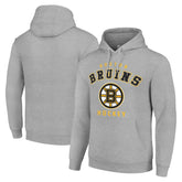 Boston Bruins Starter Logo Pullover Hoodie Heather Gray