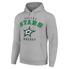 Dallas Stars Starter Logo Pullover Hoodie Heather Gray
