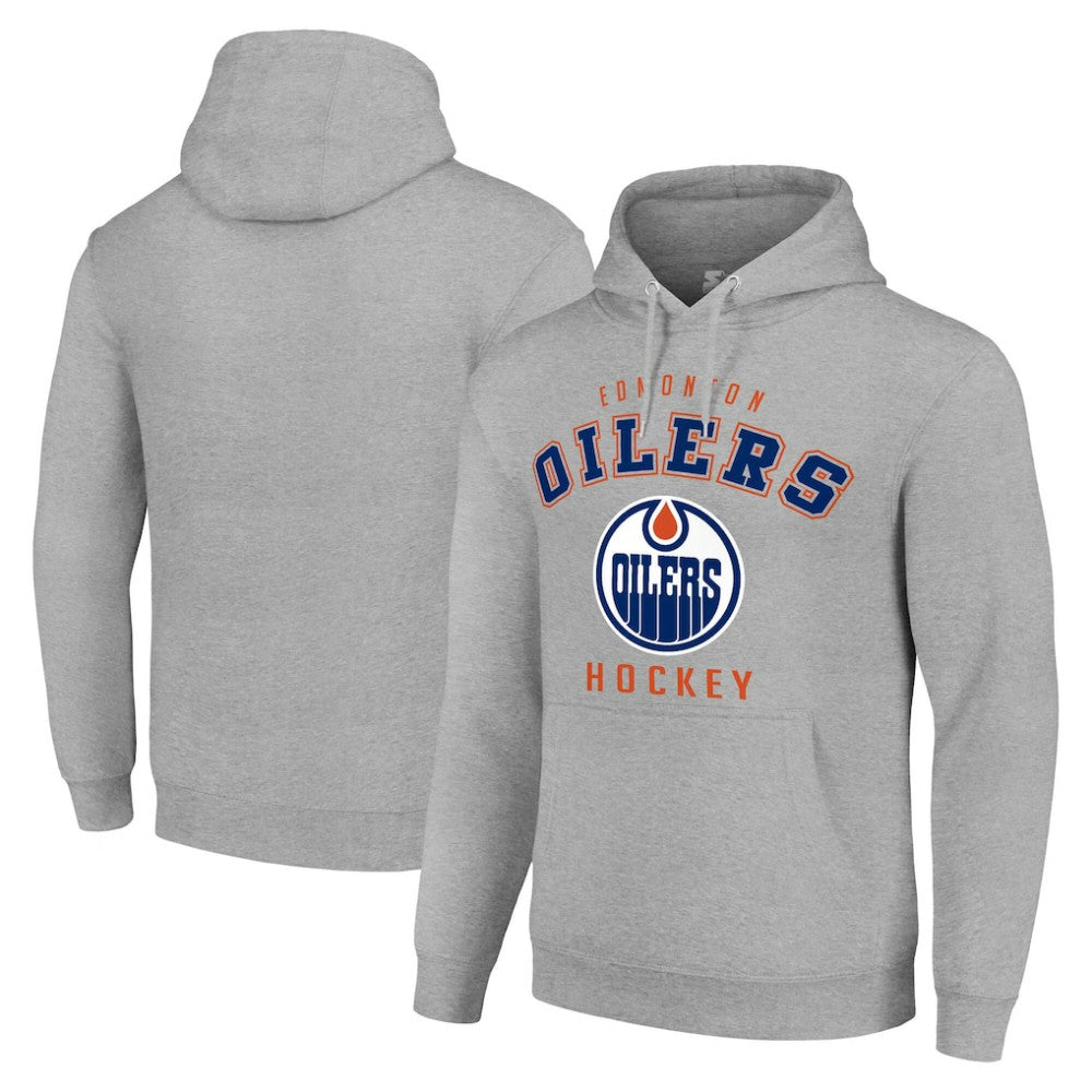 Edmonton Oilers Starter Logo Pullover Hoodie Heather Gray