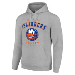 New York Islanders Starter Logo Pullover Hoodie Heather Gray