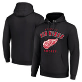 Detroit Red Wings Starter Logo Pullover Hoodie Black