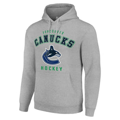 Vancouver Canucks Starter Logo Pullover Hoodie Heather Gray