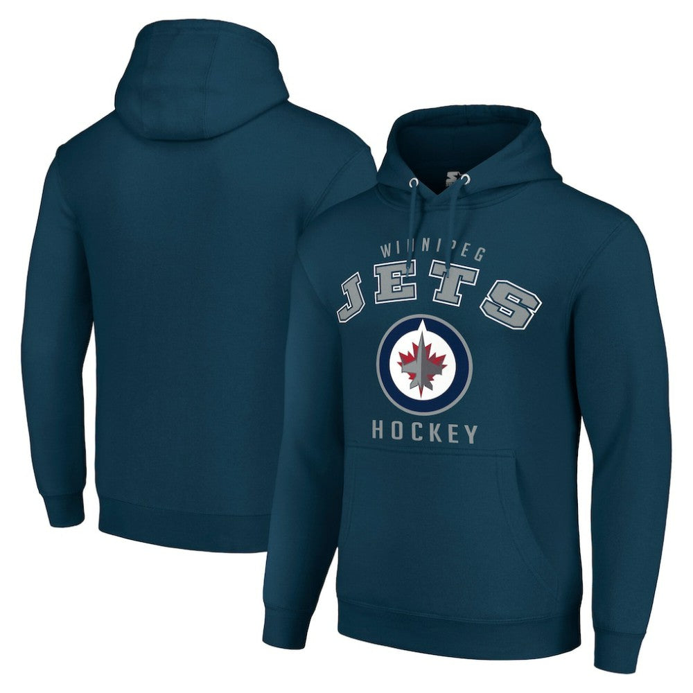 Winnipeg Jets Starter Logo Pullover Hoodie Navy