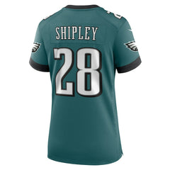 Will Shipley Philadelphia Eagles Women's Team Game Jersey - Midnight Green