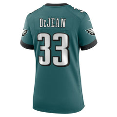 Cooper DeJean Philadelphia Eagles Women's Team Game Jersey - Midnight Green